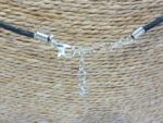 Collier cordon coton avec fermoir chaine réglable de 58 à 62 cm