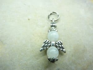 Pendentif Pierre de lune - Perles rondes 6 mm