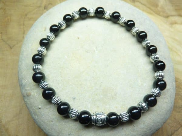 Bracelet Tourmaline noire - perles rondes 6 mm