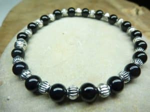 Bracelet Tourmaline noire - perles rondes 6 mm