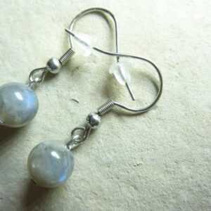 Boucles d'oreilles Labradorite - Perles rondes 8 mm