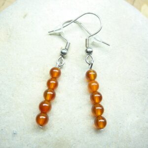 Boucles d'oreilles Cornaline - Perles 4 mm