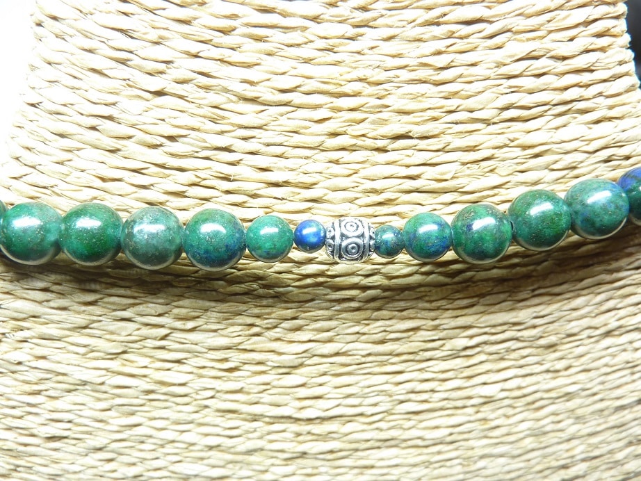 Collier Chrysocolle - Perles rondes 8 mm