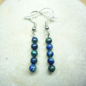 Boucles d'oreilles Chrysocolle - Perles rondes 4 mm