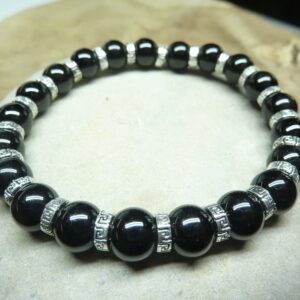 Bracelet Spinelle noir - Perles 8 mm