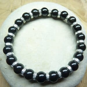 Bracelet Spinelle noir - Perles 8 mm