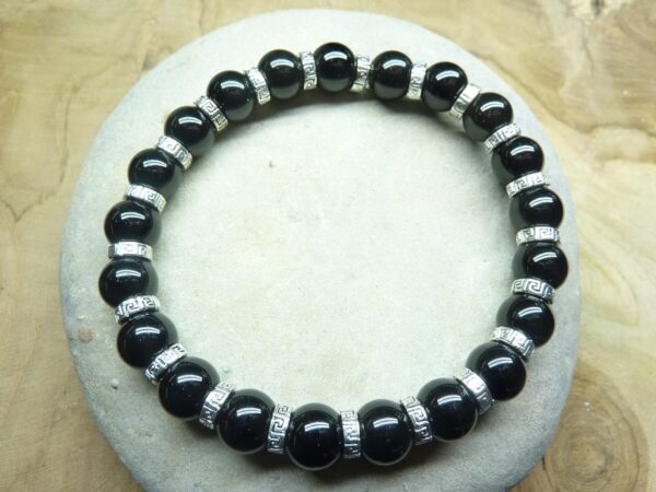 Bracelet Spinelle noir - Perles 8 mm