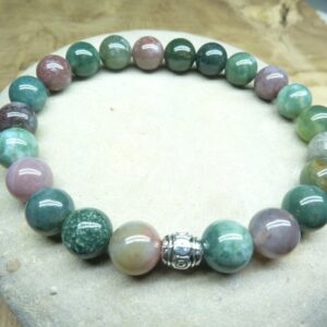 Bracelet Agate Indienne - Perles rondes 8 mm