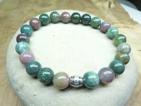 Bracelet Agate Indienne - Perles rondes 8 mm