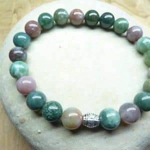 Bracelet Agate Indienne - Perles rondes 8 mm