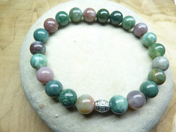 Bracelet Agate Indienne - Perles rondes 8 mm