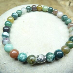 Bracelet Agate Indienne - Perles rondes 6 mm