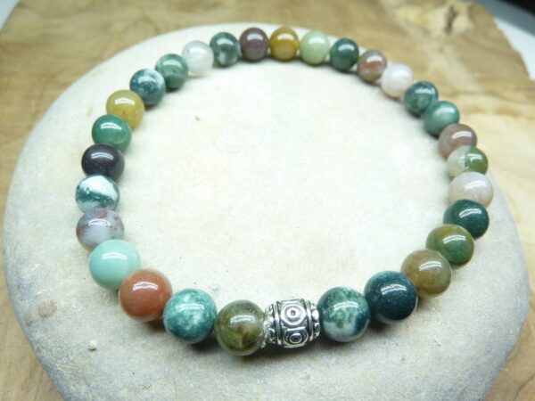 Bracelet Agate Indienne - Perles rondes 6 mm