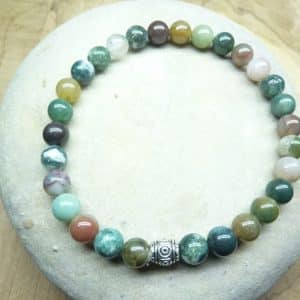 Bracelet Agate Indienne - Perles rondes 6 mm
