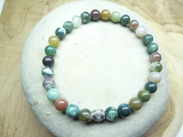 Bracelet Agate Indienne - Perles rondes 6 mm