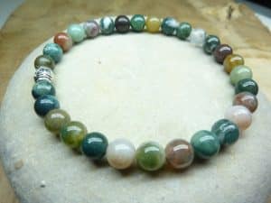 Bracelet Agate Indienne - Perles rondes 6 mm