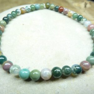 Bracelet Agate Indienne - Perles rondes 4 mm