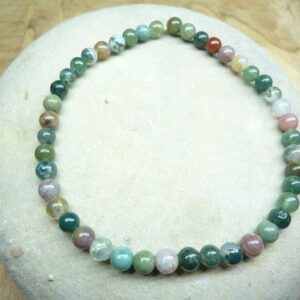 Bracelet Agate Indienne - Perles rondes 4 mm