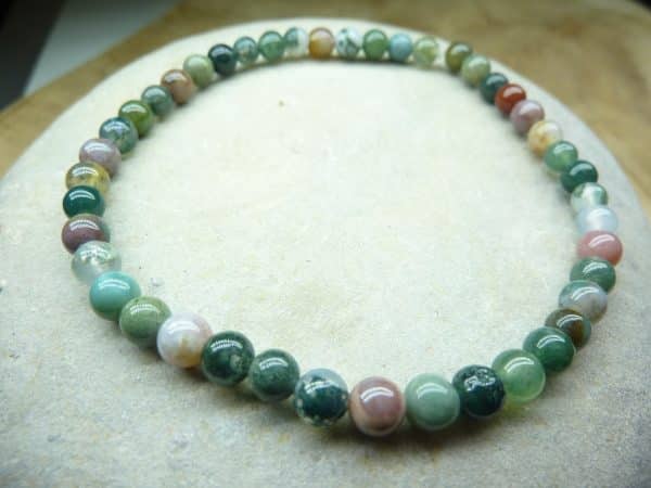 Bracelet Agate Indienne - Perles rondes 4 mm