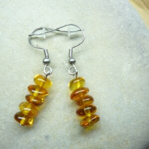 Boucles d'oreilles Ambre Cognac véritable Baltique