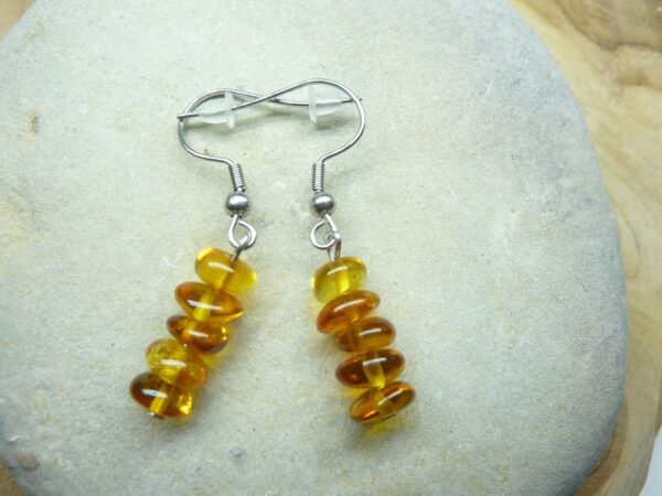 Boucles d'oreilles Ambre Cognac véritable Baltique