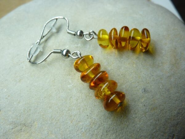 Boucles d'oreilles Ambre Cognac véritable Baltique