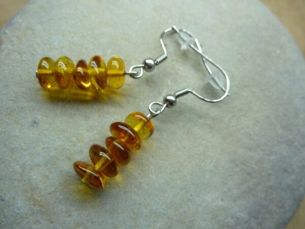 Boucles d'oreilles Ambre Cognac véritable Baltique