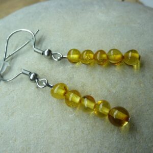 Boucles d'oreilles Ambre miel véritable Baltique