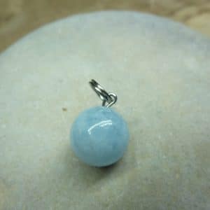 Pendentif Aigue marine - Perles rondes 12 mm