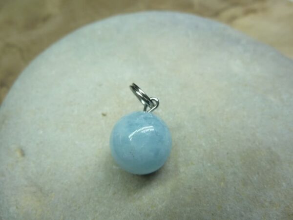Pendentif Aigue marine - Perles rondes 12 mm