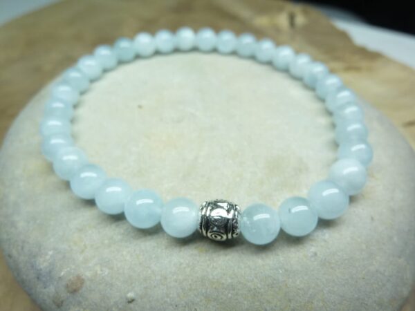Bracelet Aigue Marine - Perles rondes 6 mm