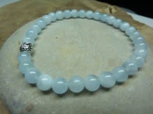 Bracelet Aigue Marine - Perles rondes 6 mm