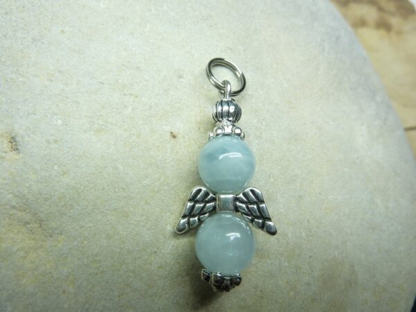 Pendentif Aigue marine - Perles rondes 8 mm