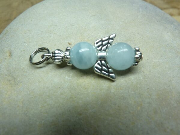 Pendentif Aigue marine - Perles rondes 8 mm