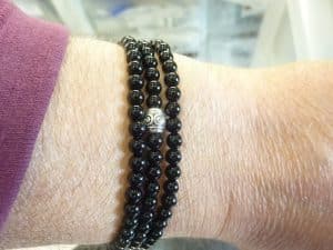 Collier Tourmaline noire - Perles rondes 4 mm