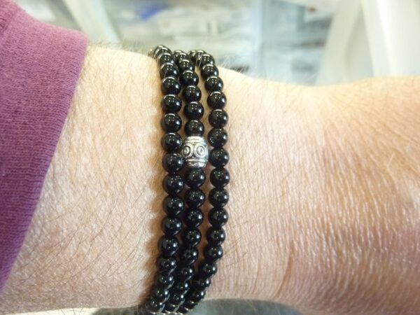 Collier Tourmaline noire - Perles rondes 4 mm