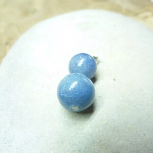 Pendentif Aventurine bleue - Perles rondes 12-10 mm