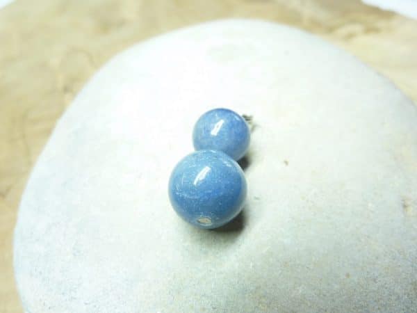 Pendentif Aventurine bleue - Perles rondes 12-10 mm