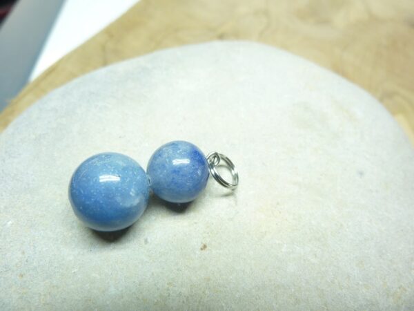 Pendentif Aventurine bleue - Perles rondes 12-10 mm