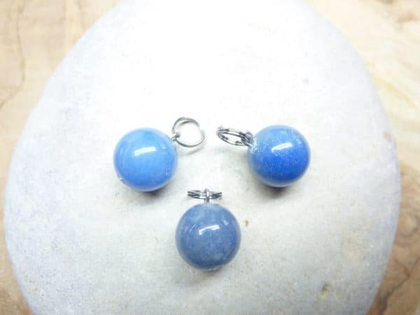 Pendentif Aventurine bleue - Perles rondes 10 mm
