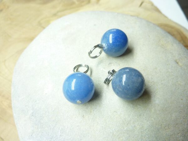 Pendentif Aventurine bleue - Perles rondes 10 mm