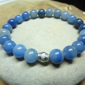 Bracelet Aventurine bleue - Perles rondes 8 mm