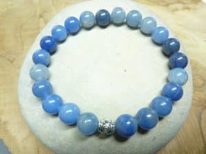 Bracelet Aventurine bleue - Perles rondes 8 mm