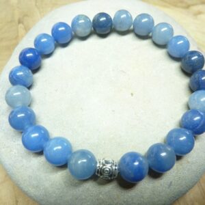 Bracelet Aventurine bleue - Perles rondes 8 mm