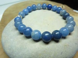 Bracelet Aventurine bleue - Perles rondes 8 mm