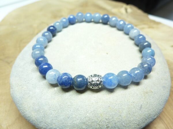 Bracelet Aventurine bleue - Perles rondes 6 mm