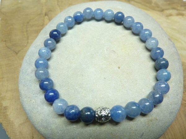 Bracelet Aventurine bleue - Perles rondes 6 mm