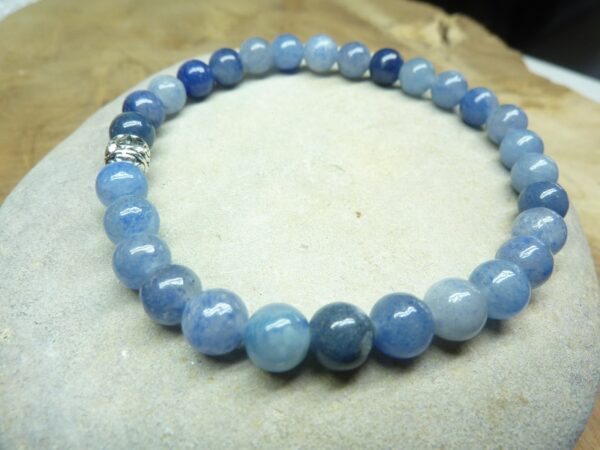 Bracelet Aventurine bleue - Perles rondes 6 mm