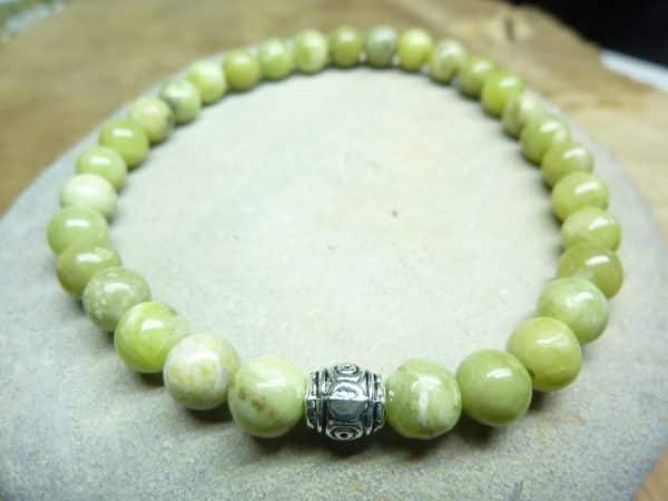 Bracelet péridot - Perles rondes 8 mm