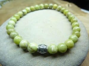 Bracelet péridot - Perles rondes 6 mm 